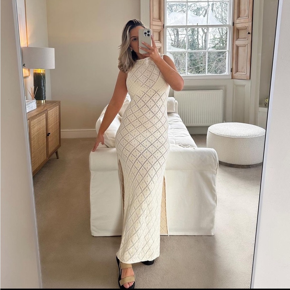 DISSH Cream Sleeveless Knit Maxi Dress